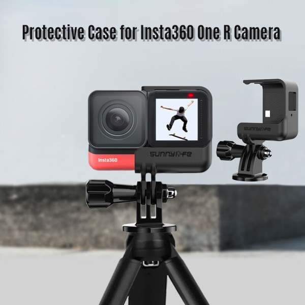 för Insta360 One R Camera Half Camera Cage Camera Protective Cover Camera Protector Quick Release Kameratillbehör, modell: Svart