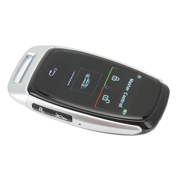 Bilsmart LCD-nøgle Touchscreen Bluetooth 5.0-forbindelse Nøglefri Adgang Glat Berøring til En-knaps Start Modeller Sølv
