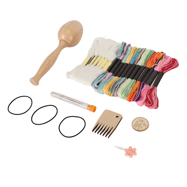 Stoppägg för strumpor med nålar med stort öga, sytrådar, nålhållare, DIY hantverk, stoppägg-kit i trä för handdukar
