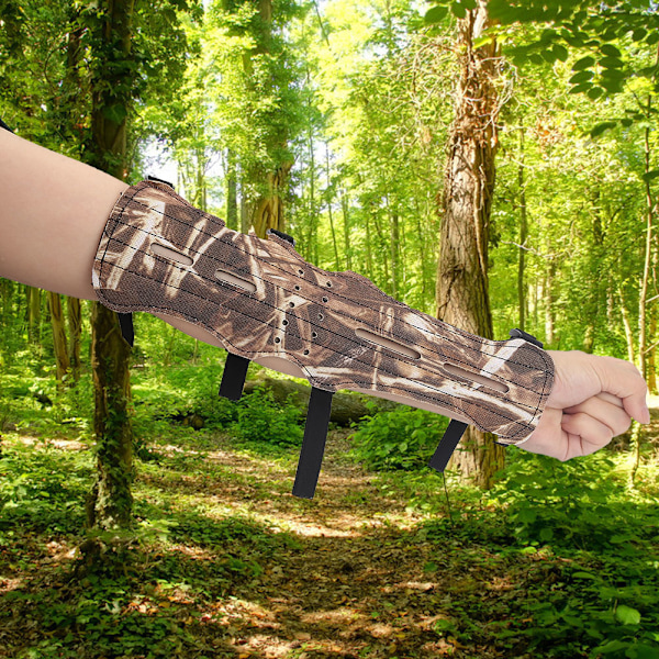 4 Hulls PU Læder Recurve Bue Bueskydning Arm Beskyttelse Camouflage Justerbar Bælte Pil Arm Beskyttelse
