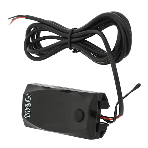 3-i-1 Motorcykel LED Voltmeter Termometer Elektronisk Ur IP67 Vandafvisende Måler 6V-30V