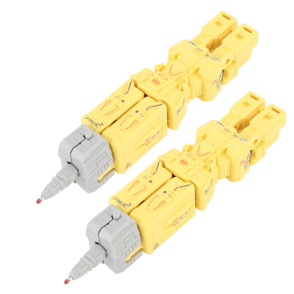 2 stk. Transformerende Robotpen Deformation Robotpen Blyant Demonterbar Student Study Stationery Gul