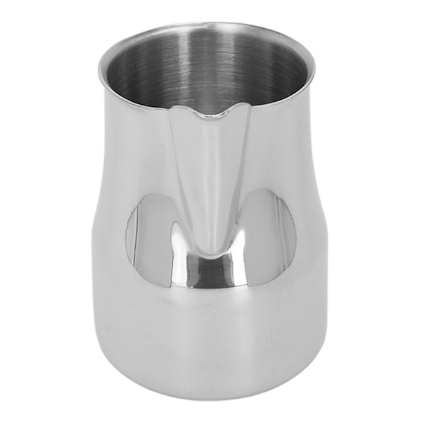 Mjölkskummare Kaffeångande kanna 304 rostfritt stål Kaffe Mjölkkopp Mjölkskummare Cup Olecranon Typ Utlopp Silver 350ML