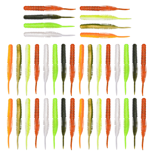 100mm Artificial Simulation Screw Body Straight Tail Worm Fishing Lure Bait Accessory