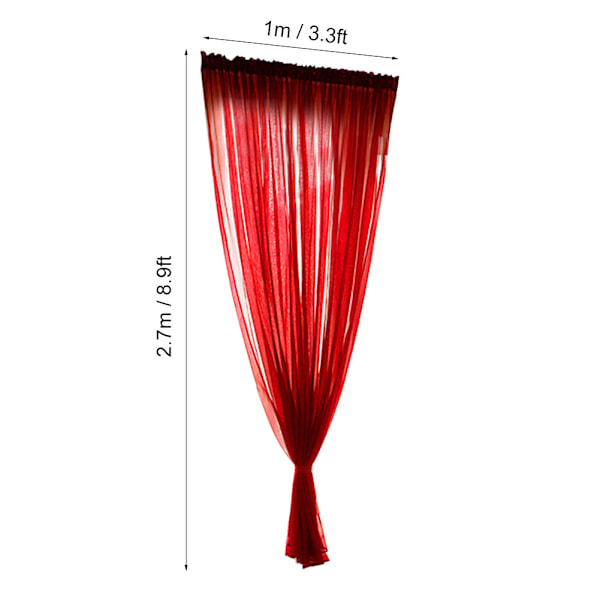 Enkel Stil Polyester Fönster Voile Tyll Gardin Skira paneler Sovrum Vardagsrum Dekor Röd 1x2,7m