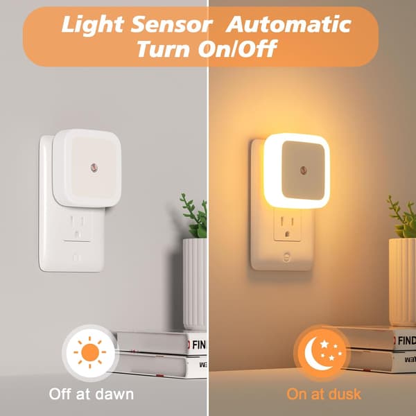 Night Light Wall Socket 4-Pack, Dusk to Dawn Night Light LED Night Light for Kids Room, Bathroom, Hallway