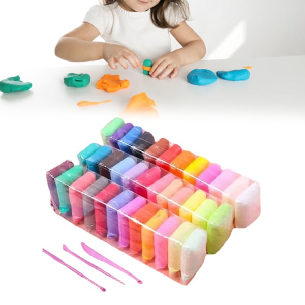 DIY Ler 36 Lyse Farver Let Flexibel Blød Let at Tørre Modellering Ler Sæt Børnegave