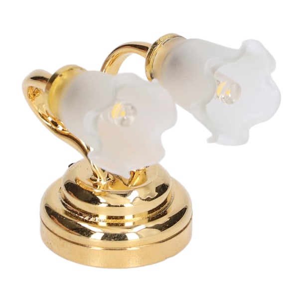 1:12 dockhus miniatyr vägglampa LED-ljus modell leksak med strömbrytarknapp för dockhus dekoration