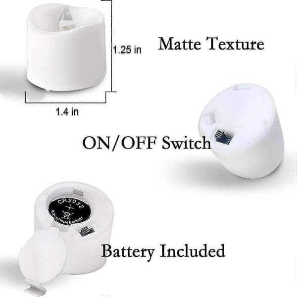 Klare hvite LED-telys, 24 stk flimrende LED-telys