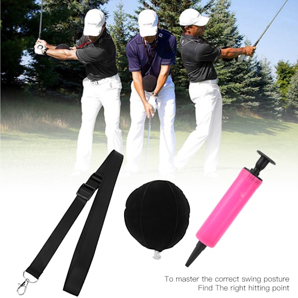 PVC-klädd Golf Swing Trainer med Flocked Cloth för att Korrigera Hållning och Träna med Smart Inflator Impact Ball