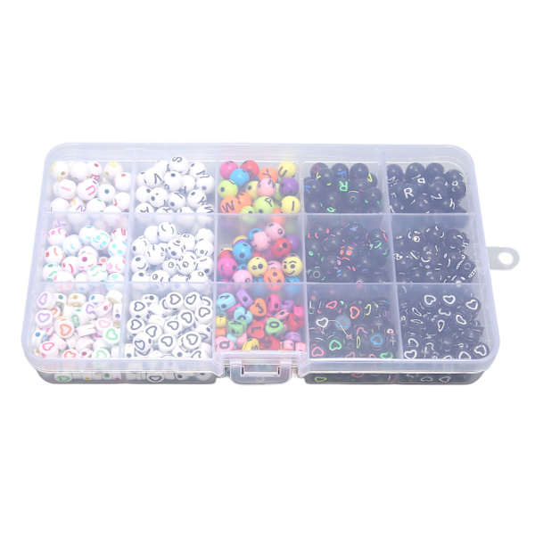 Børnebogstavperler Sæt Akryl Alfabet Antal Perler til Armbånd Halskæde DIY Dekoration Gave