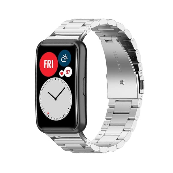 Armbånd i rustfrit stål kompatibelt med HUAWEI Watch Fit Watch[LD] Silver