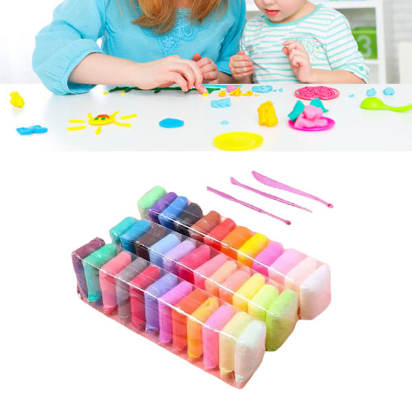 DIY Ler 36 Lyse Farver Let Flexibel Blød Let at Tørre Modellering Ler Sæt Børnegave