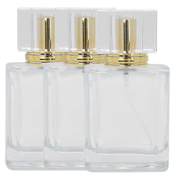 50 ml Refillable Perfume Bottle Glass Spray Transparent Liquid Empty Atomizer Container Gold