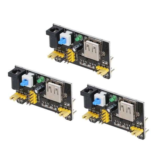 3 stk. Breadboard Strømforsyningsmodul Spændingsregulator DC 3.3V 5V Dobbelt Kanal Output
