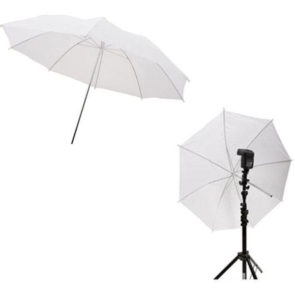 Flash Studio 33 tum / 83 cm Genomskinligt vitt mjukt paraply