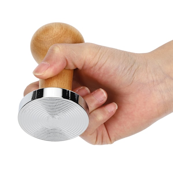 58mm Coffee Tamper Kaffepulver Hand Tamper Press Hammare Kaffemaskin TillbehörTräfärg 58mm Gängbas
