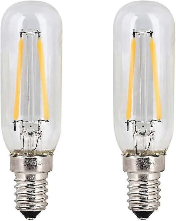 2 stk 4W SES LED-pære til emhætte E14, kold hvid 6000K T25, 40W