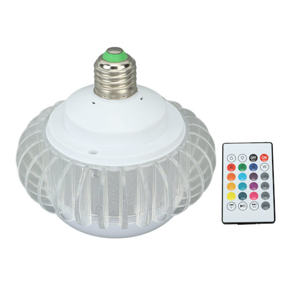 Smart LED-glödlampa Trådlös Bluetooth-glödlampa högtalare E26 E27 RGB färgskiftande glödlampa med 24 nycklar fjärrkontroll