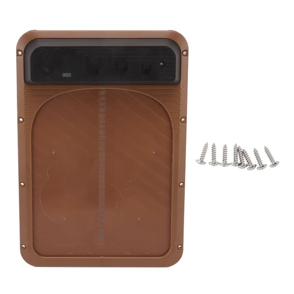 Automatic Chicken Coop Door Plastic Battery Powered Light Sensing Automatic Chicken Door for Farm Dark Brown