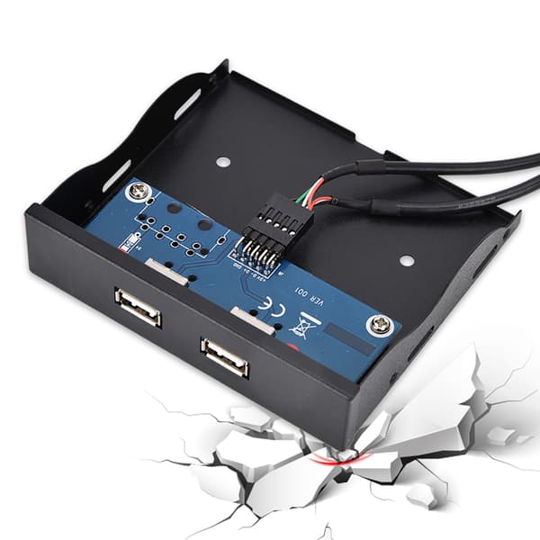 USB2.0 2-portars diskettenhet frontpanel - 3,5 tum