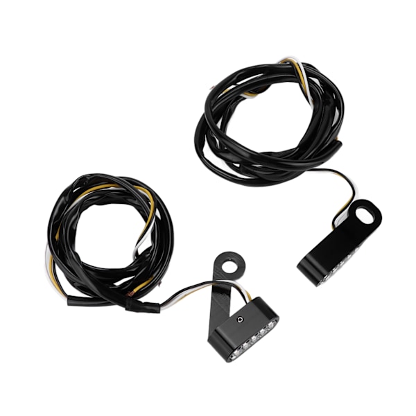 2 st Mini LED-svänglampa Blinkande Ljus Korrosionsbeständig Aluminiumlegering Motorcykeltillbehör Svart Skal Vit Spegel