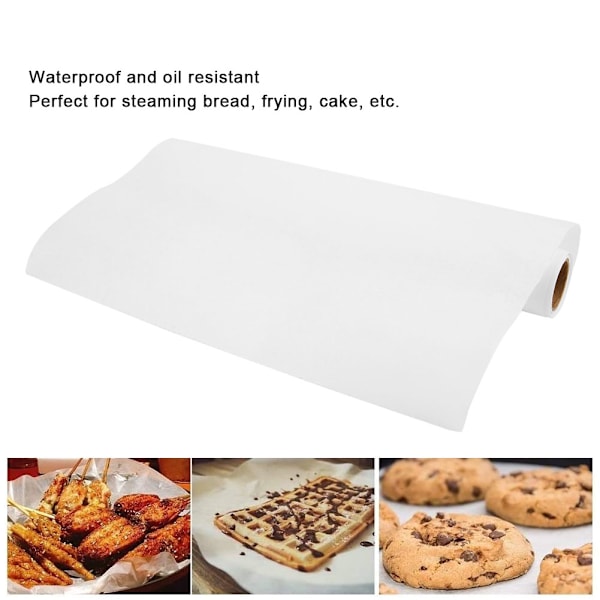 2st 5m/16.4ft Högtemperaturbeständigt bakpapper av livsmedelskvalitet för ångkokning Stekbakning