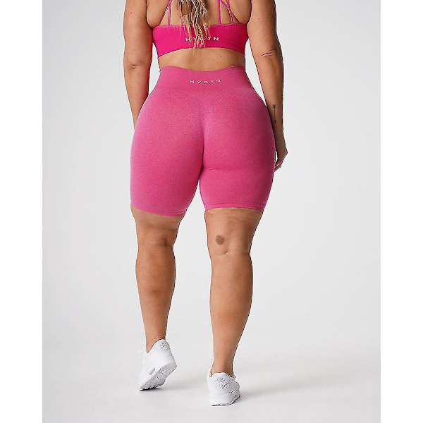 Sömlösa Pro Dam Fitness Shorts Elastiska Andningsbara Höftlyftande Sportlöpning XS Fuchsia