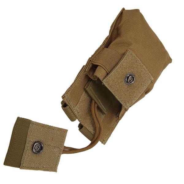 Multifunktionel Molle Radioholder Holster Walkie Talkie Taske Pose til To-vejs Radio (Tan)