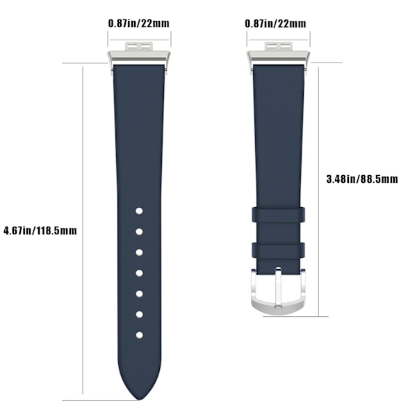 Smartwatch Läder Rem Bytband Blå Smartwatch Armband Rem för FIT Watch