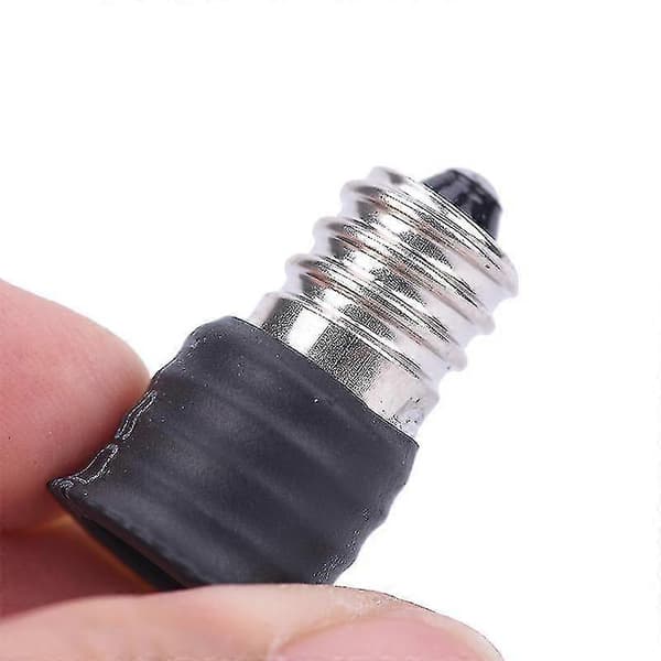 2 stk. sort E12 til E14 lampekonverter LED-lampeholder lampeadapter fatning [LD]