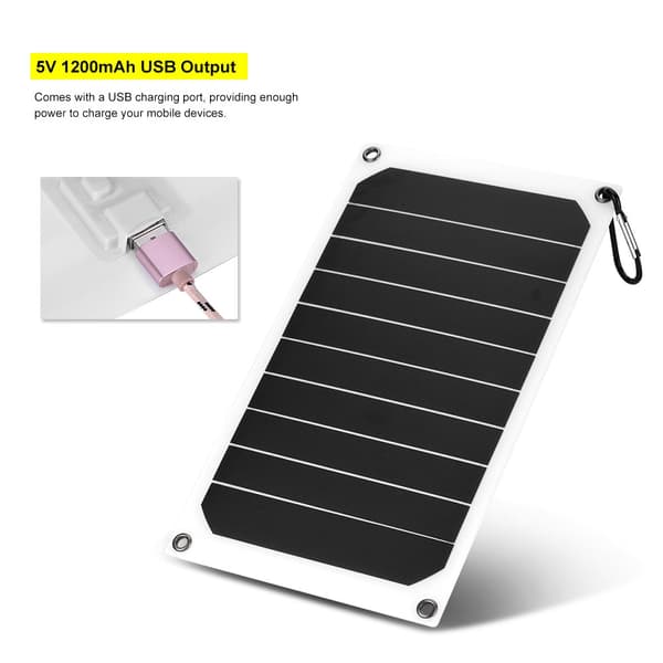 Vanntett solcellelader - Bærbar 10W med 5V USB-utgang