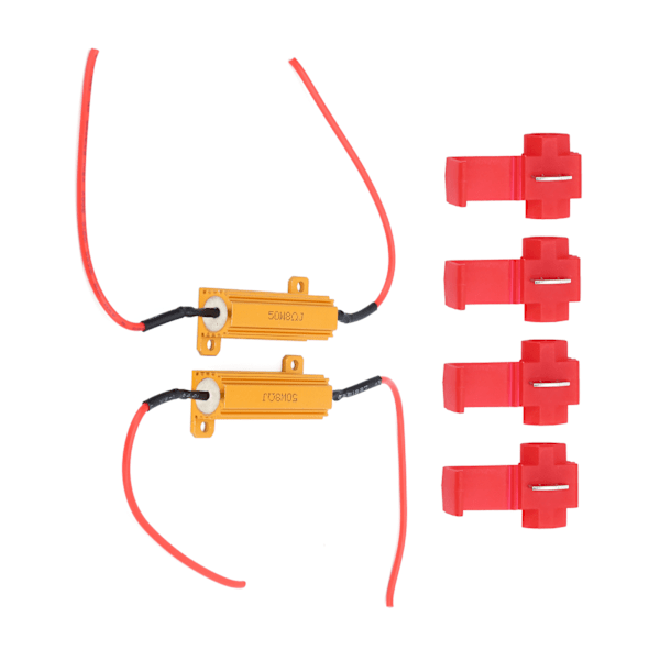 2 stk 50W LED Dekoder 8Ω Lastmotstand Canbus Feilfri Kanseller for Frontlys Tåkelys DRL