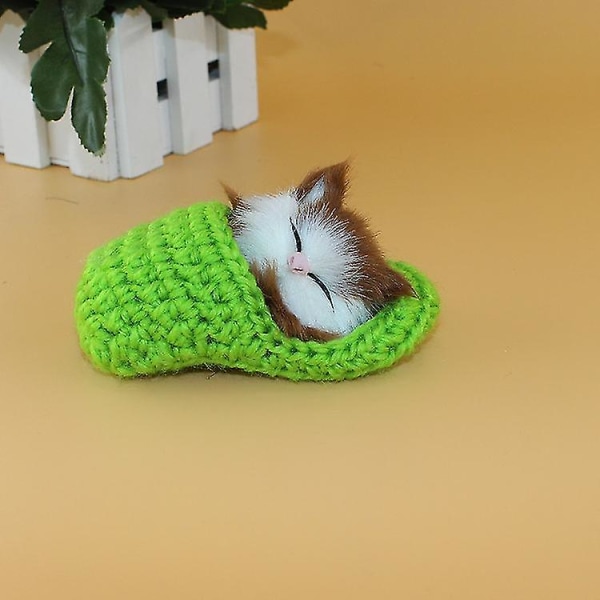 Simulaatio kissan koristetossut green closed eyes slippers cat