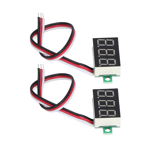2st digital voltmeter spänningsmätare 3 trådar 0,36 tum grön LED-skärm DC0,00V-30,0V