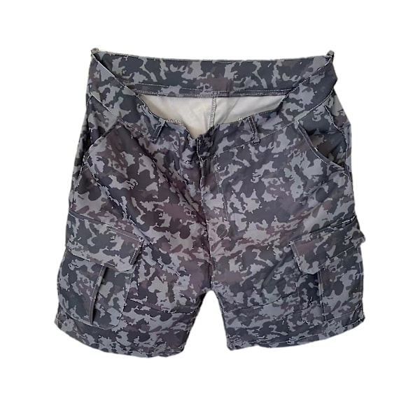 Herr Solid Color Cargo Shorts med Flera Fickor - Camouflage, Storlek 2XL