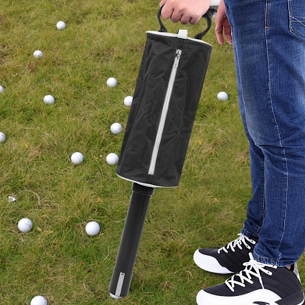 Bärbar golfbollsplockare Plock-up-väska Ficka Scooping Device Förvaringsväska (svart)