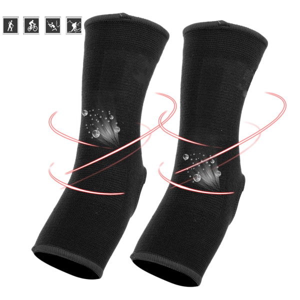 1 Par Sport Ankels beskyttelsespude Beskyttelsesudstyr til Sanda Muay Thai Bokse Karate Taekwondo Sort M