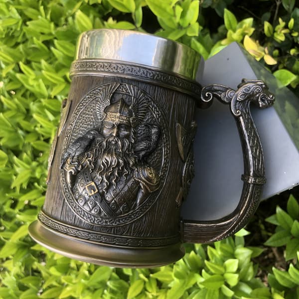 Viking Tor Mjölner Dryckesmugg Ölmugg Kaffemugg Odin Vinglas 20 Oz