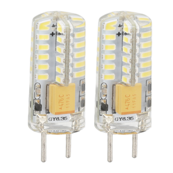 GY6.35 Polttimo Silmäsuoja Energiansäästö 6000K 3W 48 LED-lamppu Kattokruunuun Pöytälamppuun 12V 2 kpl