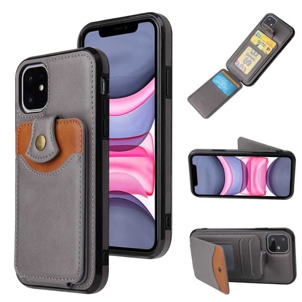 TG iPhone 12-cover med kortholder sort