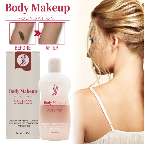 EELHOE body makeup flytende foundation dekker hudflekker, tatoveringer, flekker, naturlig sminke, fuktighetsgivende og langvarig foundation 100ml