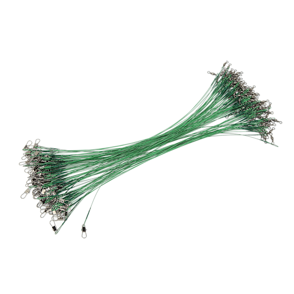 100 st Fiskeledare Snap Anti-korrosion hårt stål Wire Leader för saltvatten 30cm / 11.8in