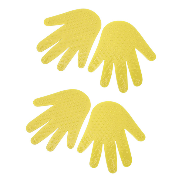 2 par handformmarkörer Halkfri palmfläcksmarkör Barn Koordination Träning Handavtryck Lakan Gul
