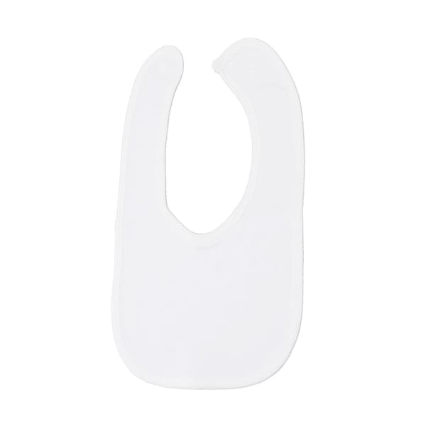 Baby Bib Cotton Pure White Double Layer Adjustable Soft Comfortable Machine Washable Bib with Button for Toddlers