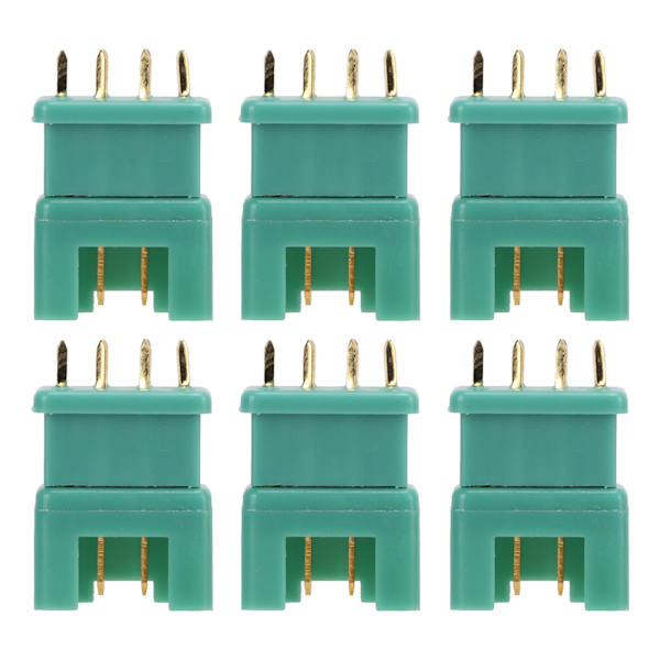 10st 13.030 10st 13.031 MPX Grön sexkantsplugg Kopparguldpläterad nylonformsprutningsmodell Batterikontakt