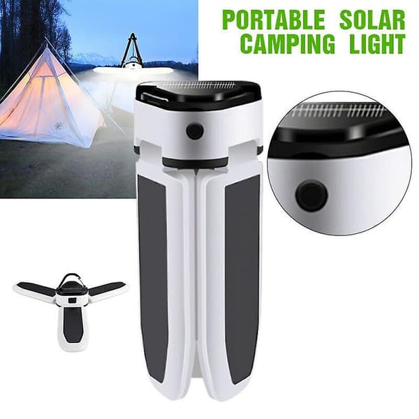 Sammenleggbar LED-solcellelampe Utendørs Vanntett Nødlampe Campingvogn Campinglampe