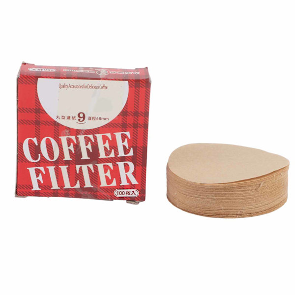 100 st Kaffefilterpapper Barrträ Rundformat filterpapper Dropp kaffekanna Tillbehör för hemmakontor nummer 9
