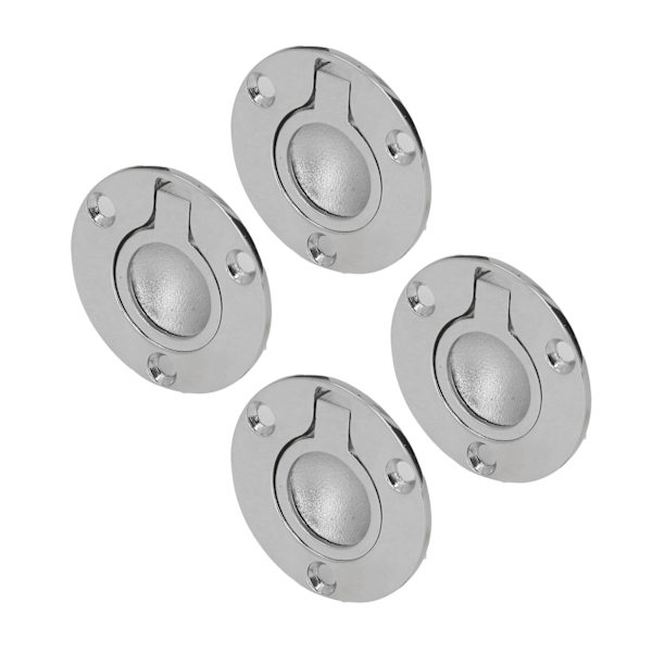 4pcs M5 Flush Ring Pull, Round, Durable Stainless Steel, Marine Deck, Boat, Recessed Handle, Round Deck