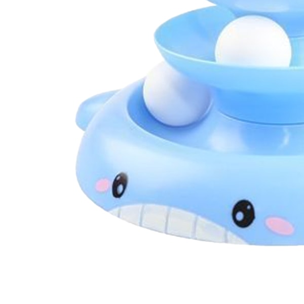 Cat Turntable Ball Toy 3 Levels Interactive Lindra Tristess Kitten Tower Roller Toy med fjäderpinne och 3 bollar blå